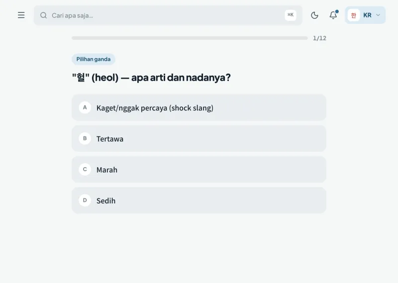 Kuis latihan di Speakly.
